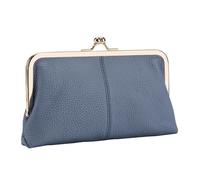 Kiss Lock Change Purse PU Leather Large Capacity