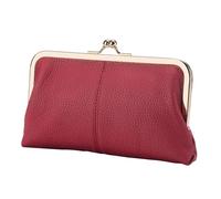 Kiss Lock Clasp Coin Purse Elegant Exquisite PU Leather Large Capacity