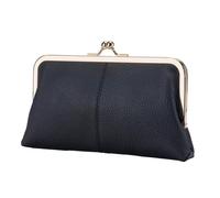Kiss Lock Clasp Coin Purse PU Leather Large Capacity
