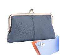 Kiss Lock Coin Purse - PU Leather Purse for Women | Cute Handbags With Clasp | Coin Pouch For Women Small Coin Purse | Kiss-Lock Purse For Girls, blue, Se référer au descriptif, Refer to description