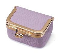 Kiss Lock Coin Purse,PU LeatherJewelry Bag,Small Item Bag,Kiss Lock Storage Bag,Multifunctional Coin Purses(Purple)