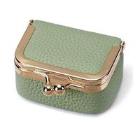 Kiss Lock Coin Purse,PU LeatherJewelry Bag,Small Item Bag,Kiss Lock Storage Bag,Multifunctional Coin Purses(Green)