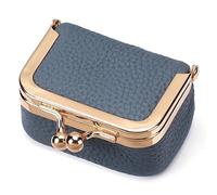 Kiss Lock Coin Purse,PU LeatherJewelry Bag,Small Item Bag,Kiss Lock Storage Bag,Multifunctional Coin Purses(Blue)