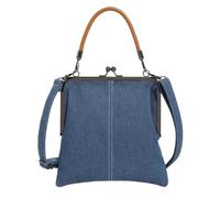 Kiss Lock Purses and Handbags for Women Small PVC Tote Bag Kraft Paper Crossbody Bag Clear Top Handle Purse Kisslock Satchel, Denim-blue, One Size