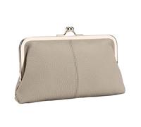 Kiss Lock Wallet for Women - Leather Purse Kiss Lock Kiss Lock Change Purse Kiss Lock Purse - PU Leather Large Capacity for Credit Cards and Cash, Coin Holder for Women - 20.6, gray, see description,