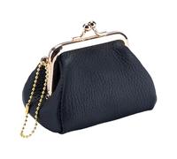 Kiss Lock Wallet - Mini Soft Leather Wallet, Small Payment Card Organizer | Lipstick Carrying Case Makeup Elegant Use Scenario For, Black, Se référer à la description, Please refer to description