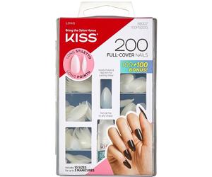 Kiss Long Stiletto 200 Full Cover Artificial Nails with Speed Glue Set