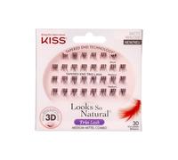 KISS Looks So Natural Collection 70 Trio False Lashe Clusters, Medium Combo, Lightweight and Comfortable with Tapered End Technology