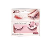 KISS Looks So Natural False Eyelashes, Lightweight & Comfortable, Natural-Looking, Tapered End Technology, Reusable, Cruelty-Free, Contact Lens Friendly, Style 'Shy', 1 Pair, Black, 2 Count (Pack of 1)