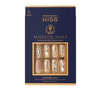 KISS Majestic High-End Manicure Kit, My Crown, Long Length Coffin Premium Fake Nails, Includes Nail Glue, Adhesive Tabs, File, Prep Pad, and 30 False Nails