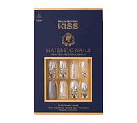 KISS Majestic High-End Manicure Kit, Sparkle, Long Length Coffin Premium Fake Nails, Includes Nail Glue, Adhesive Tabs, File, Prep Pad, and 30 False Nails