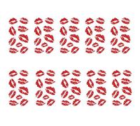 Kiss Mark Temporary Tattoos 10 Sheets Waterproof Long Lasting Kiss Tattoos Water Transfer Red Lip Temporary Tattoo for Face, Body Tattoo for Valentine's Day, Halloween.