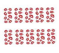 Kiss Mark Temporary Tattoos 10 Sheets Waterproof Long Lasting Kiss Tattoos Water Transfer Red Lip Temporary Tattoo for Face, Body Fake Tattoo for Valentine's Day, Halloween Kiss Tattoos Temporary