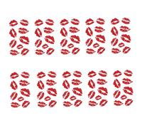 Kiss Mark Temporary Tattoos 10 Sheets Waterproof Long Lasting Kiss Tattoos Water Transfer Red Lip Temporary Body Art for Face, Body Fake Tattoo for Valentine's Day