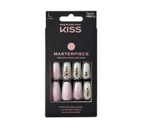 KISS Masterpiece One-Of-A-Kind Luxe Manicure, Kitty Gurl, Long Length Coffin Fake Nails, Includes Nail Glue, File, and 30 Nails with 12 Accent Nails