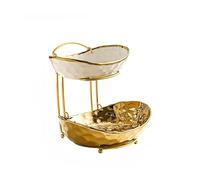 Kiss Me 2 Tier Fruit Bowl Ceramic Stand, Kitchen Counter Fruit Basket