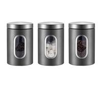 Kiss Me 3 Pcs Stainless Steel Kitchen Canister Set with Visible Window