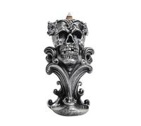 kiss me Backflow Incense Holder Burner Resin Skull Incense Burner Waterfall Incense Burner Home Decor + 20 Backflow Incenses Cones + 30 Incenses Sticks +1 Tweezer +1 Mat
