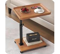 Kiss Me C Shaped Side Table, Height Adjustable, 360° Swivel with Wheels