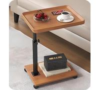 Kiss Me C Shaped Side Table, Height Adjustable, 360° Swivel with Wheels | Modern Small Coffee Table, End Table For Living Room, Bedroom, Balcony, Patio