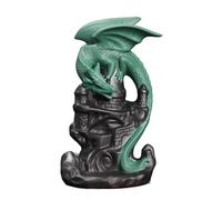 kiss me Dragon Backflow Incense Burner,Incense Waterfall Burner,Backflow Cones with 20 Pcs Free Cones for Home Office Decor Yoga Meditation Dragon Ornament (Green)