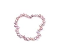 kiss me Freshwater Cultured Pearl Bracelet for Women,Handmade Natural Pearls Stretch Bracelet Wrist Bracelets Bridesmaid Bridal Wedding Jewelry Gifts (Pearl 6-7mm;Length:18 cm)
