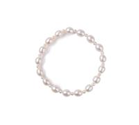 kiss me Freshwater Cultured Pearl Bracelet for Women,Handmade Natural Pearls Stretch Bracelet Wrist Bracelets Bridesmaid Bridal Wedding Jewelry Gifts (Pearls 7-8mm;Length:17 cm)