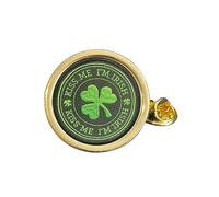 Kiss Me I’m Irish Gold Plated Domed Lapel Pin Badge in Gift Bag