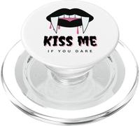 Kiss Me If You Dare Halloween Vampire Fangs PopSockets PopGrip for MagSafe