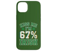 Kiss Me Im 67 Percent Irish Funny Patricks Day Case for iPhone 14 Plus