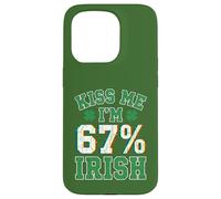 Kiss Me Im 67 Percent Irish Funny Patricks Day Case for iPhone 15 Pro