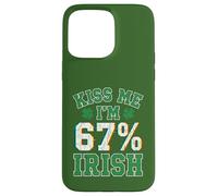 Kiss Me Im 67 Percent Irish Funny Patricks Day Case for iPhone 15 Pro Max