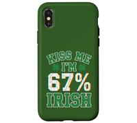 Kiss Me Im 67 Percent Irish Funny Patricks Day Case for iPhone X/XS