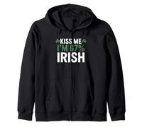 Kiss Me Im 67 Percent Irish Funny St Patricks Day DNA Zip Hoodie