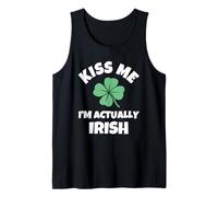 Kiss Me I'm Actually Irish St. Patrick's Day Funny Tank Top
