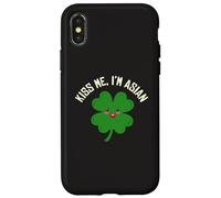 Kiss Me I'm Asian American Funny St. Patrick's Day Asians Case for iPhone X/XS