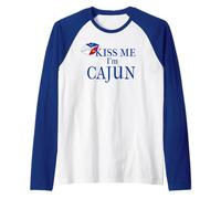 KISS ME I'm Cajun Arcadian Raglan Baseball Tee