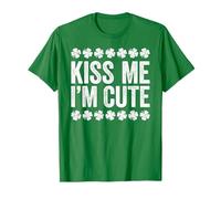 Kiss Me I'm Cute Shirt Irish Men Women Kids St Patricks Day T-Shirt