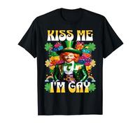 Kiss me I'm gay funny gay flamboyant leprechaun T-Shirt
