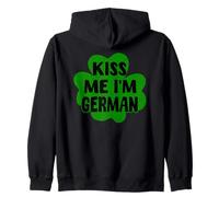 Kiss Me I'm German Funny Germany St. Patrick's Day Shamrock Zip Hoodie