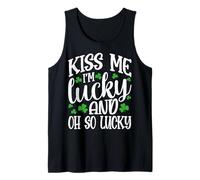 Kiss Me I'm Irish and Oh So Lucky - Shamrock St Patricks Day Tank Top