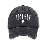 Kiss Me I'm Irish Baseball Cap for Men Women Funny Shamrock St Patricks Day Hat Cotton Unisex St Paddys Day Trucker Hat Vintage Distressed Green Ireland Clover Snapback (Z012-Black, One Size)