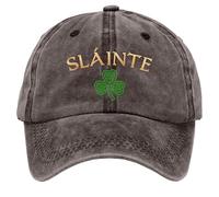 Kiss Me I'm Irish Baseball Cap for Men Women Funny Shamrock St Patricks Day Hat Cotton Unisex St Paddys Day Trucker Hat Vintage Distressed Green Ireland Clover Snapback (Z011-Coffee, One Size)