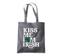 Kiss Me I'm Irish Clover Tote Shopping Bag 10 Litres Capacity 42 x 38cm