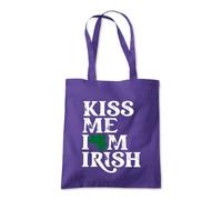 Kiss Me I'm Irish Clover Tote Shopping Bag 10 Litres Capacity 42 x 38cm