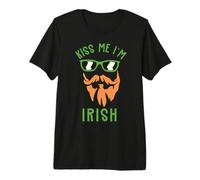 Kiss Me Im Irish Ginger Beard St Patricks Day Redhead Hair Premium T-Shirt