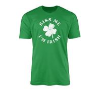 Kiss Me Im Irish Green T-Shirt Top Tee Fun St Patrick's Day Irish Shamrocks Drinking Drunk Stout Whiskey Beer Ireland Lucky Clover Celebration Gift Present (Medium, Kelly Green)