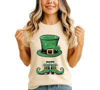 Kiss Me Im Irish Leprechaun Hat Womens T-Shirt Luck St Patricks Day Gift for Her M (12-14)