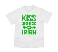 Kiss Me I'm Irish St Patrick's Day Celebration T-Shirt Small White