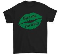 Kiss Me Im Irish St Patricks Day Mens T-Shirt 100% Cotton Black S